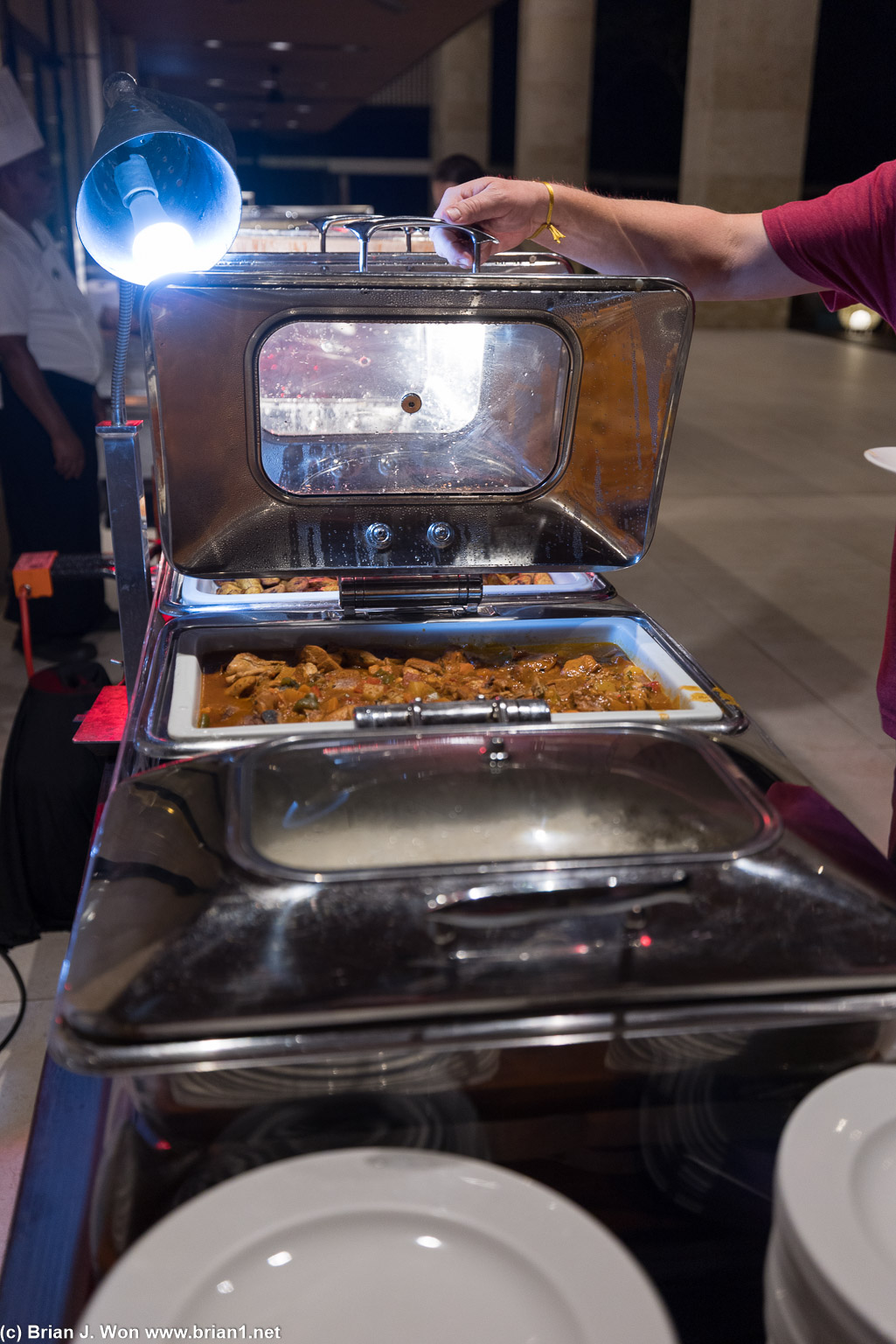 Hot food at the grill.