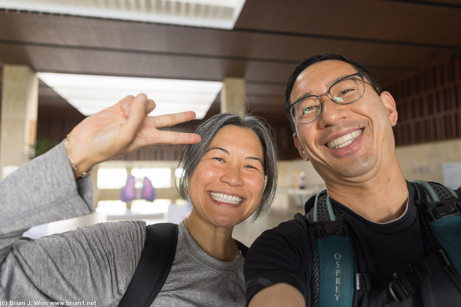 Big smiles before we leave.