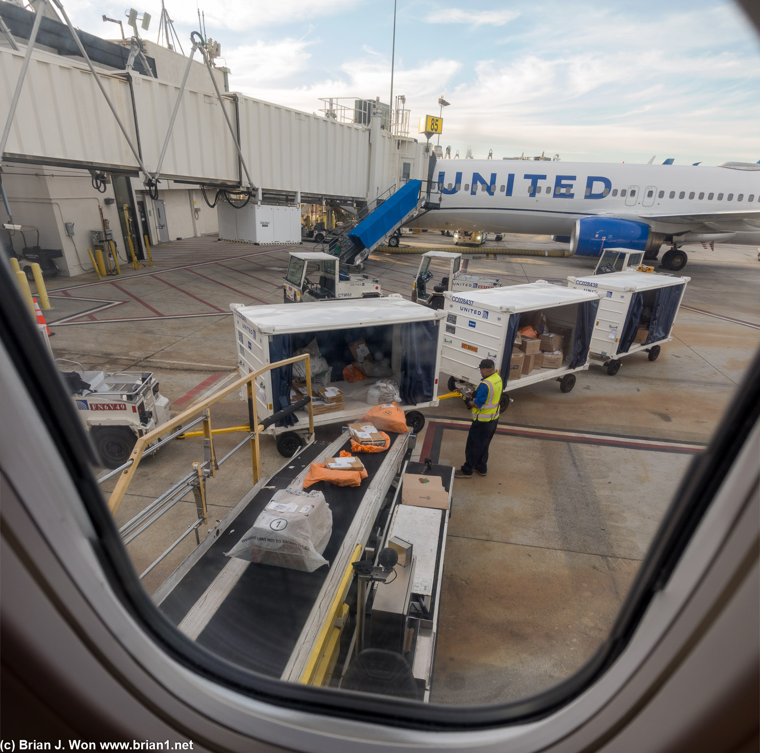 Loading mail at LAX.