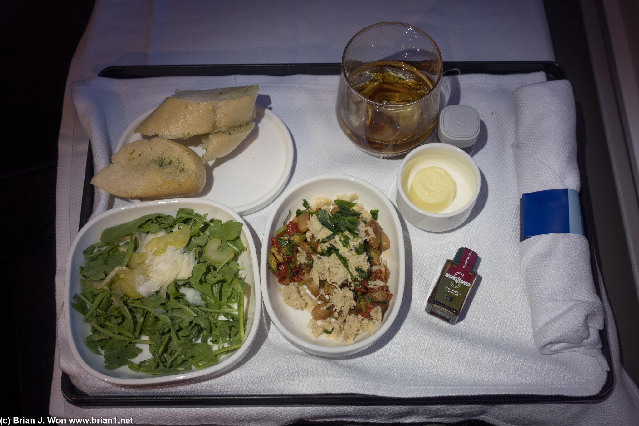 Arugula and poached tuna?