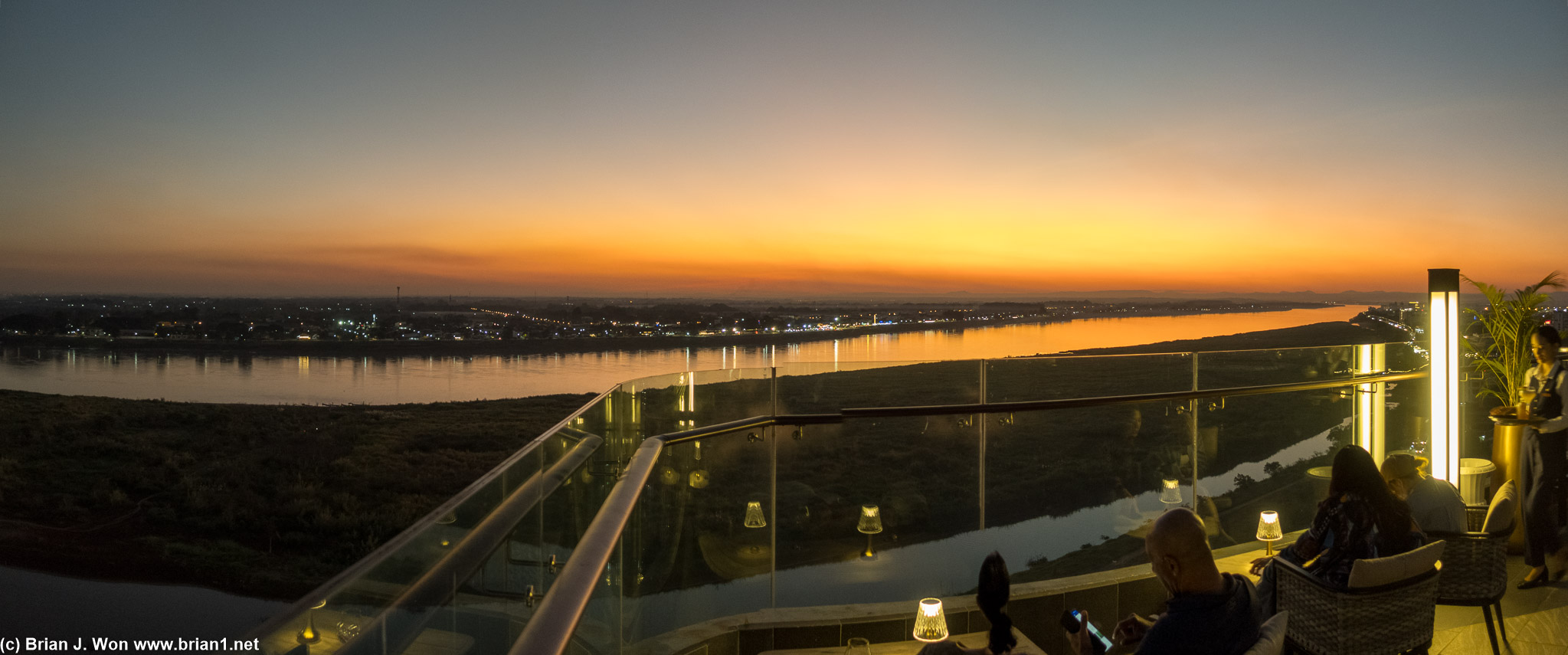 Sunset over the Mekong River.