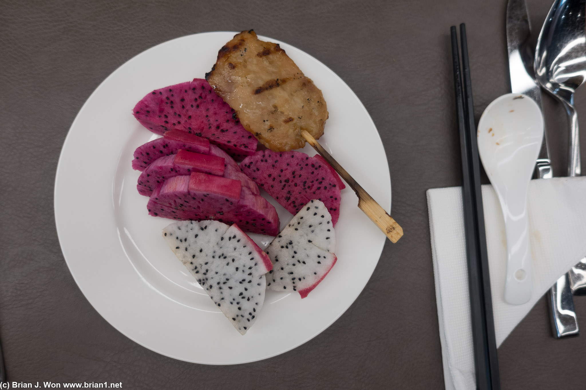 Two kinds of dragonfruit.