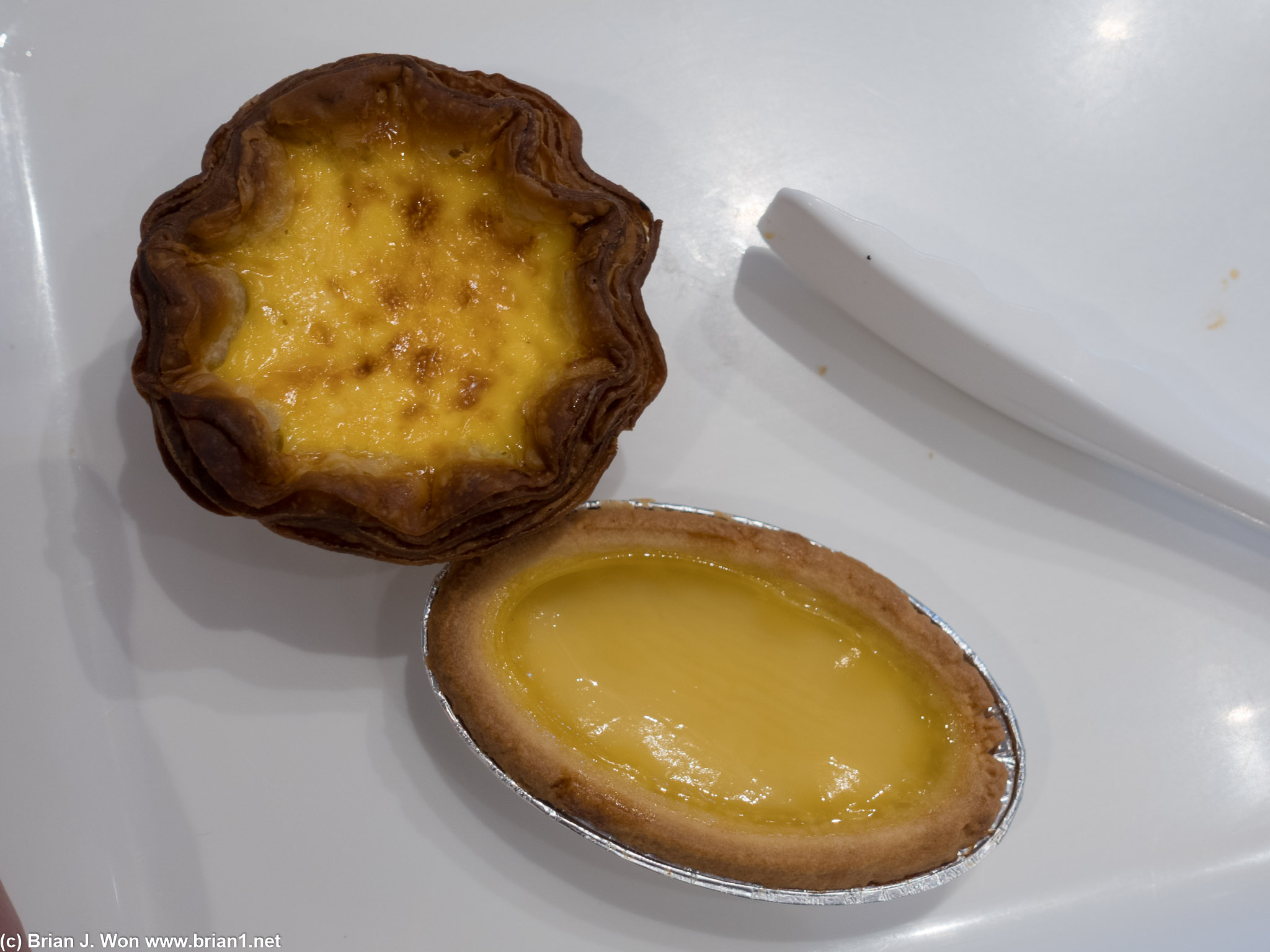 Croissant dan tat at top, traditional at bottom.