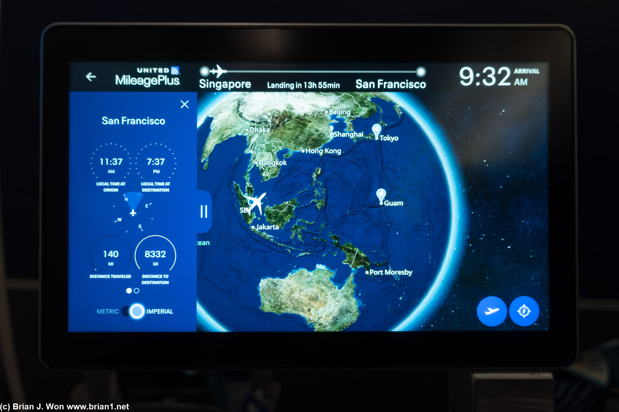 14hr 47min flight time (actual), 8,653 miles (Flightaware), 8,445 miles (great circle).