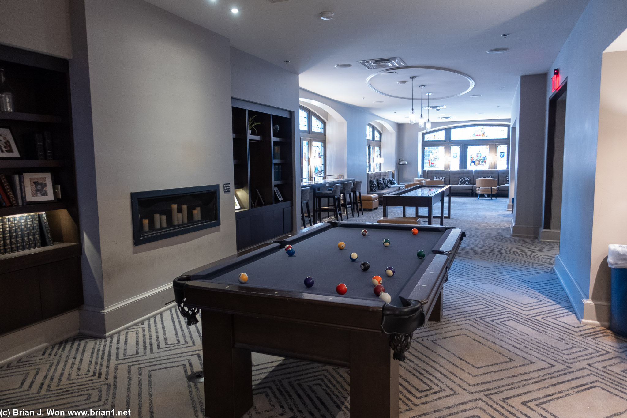 Library/game room of the Magnolia Hotel.