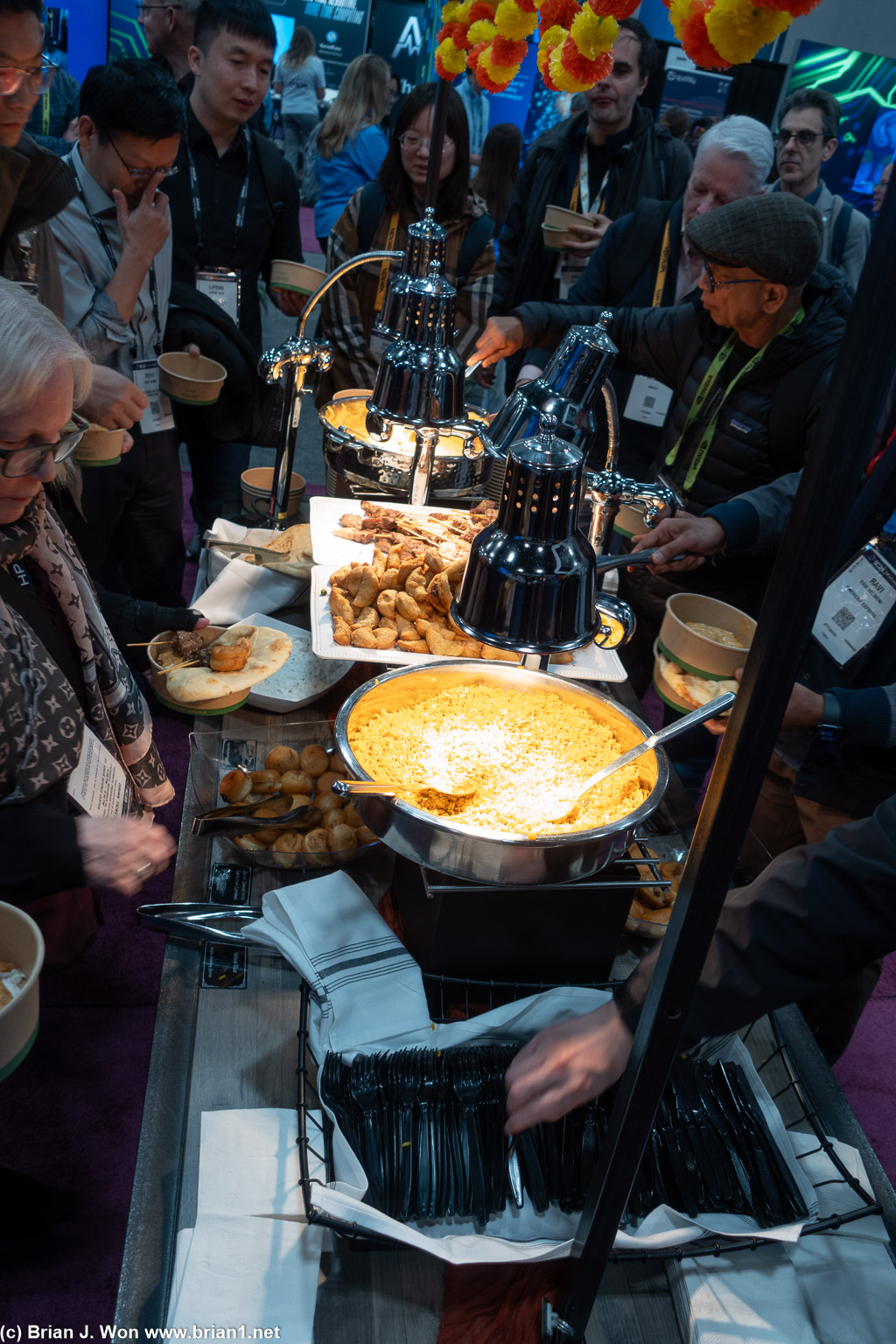 Evening reception in the exhibit hall.