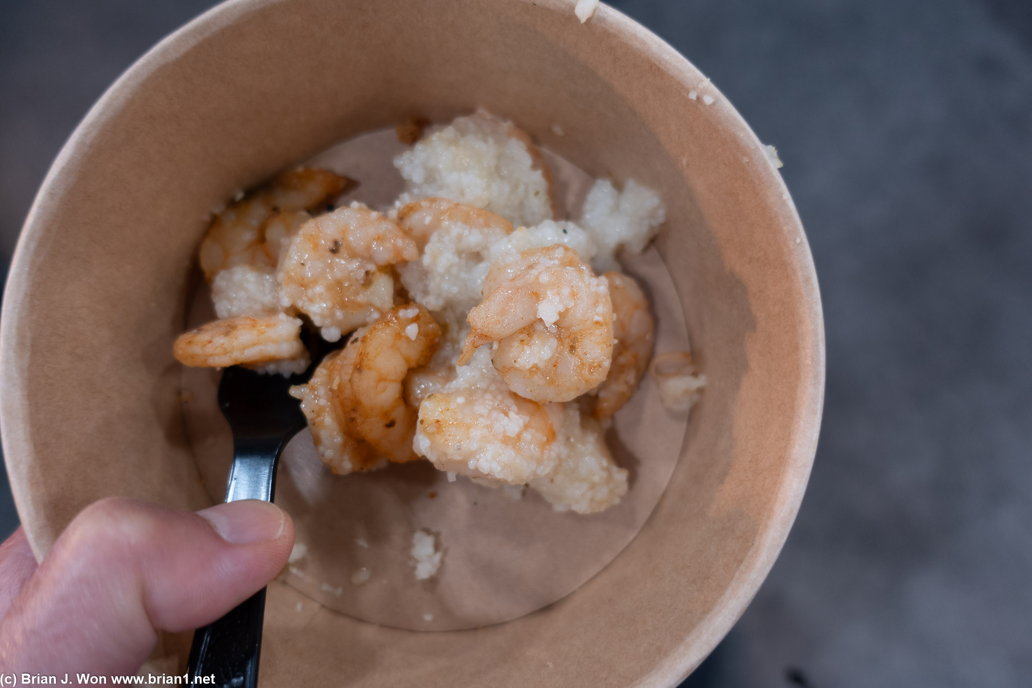 Shrimp and grits. Passable.