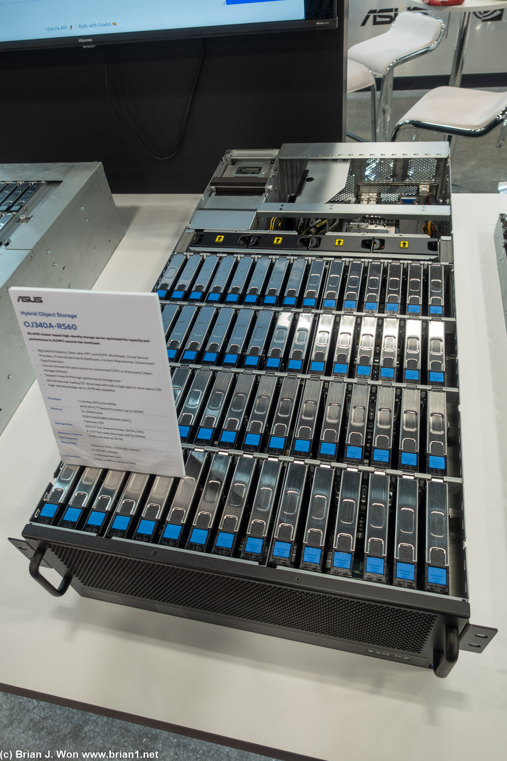 Asus 4U 60-bay AMD storage server.