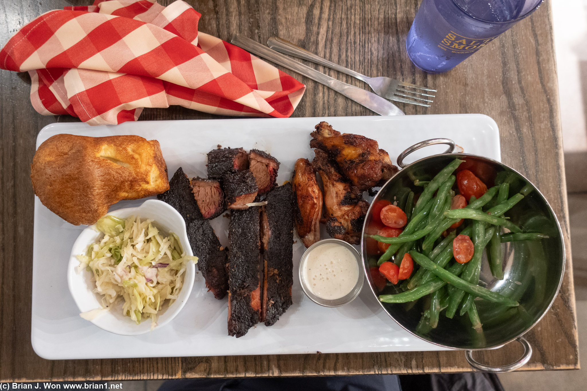 Salt + Smoke at the ballpark. The cheddar popover was nice, green beans and coleslaw just average.
