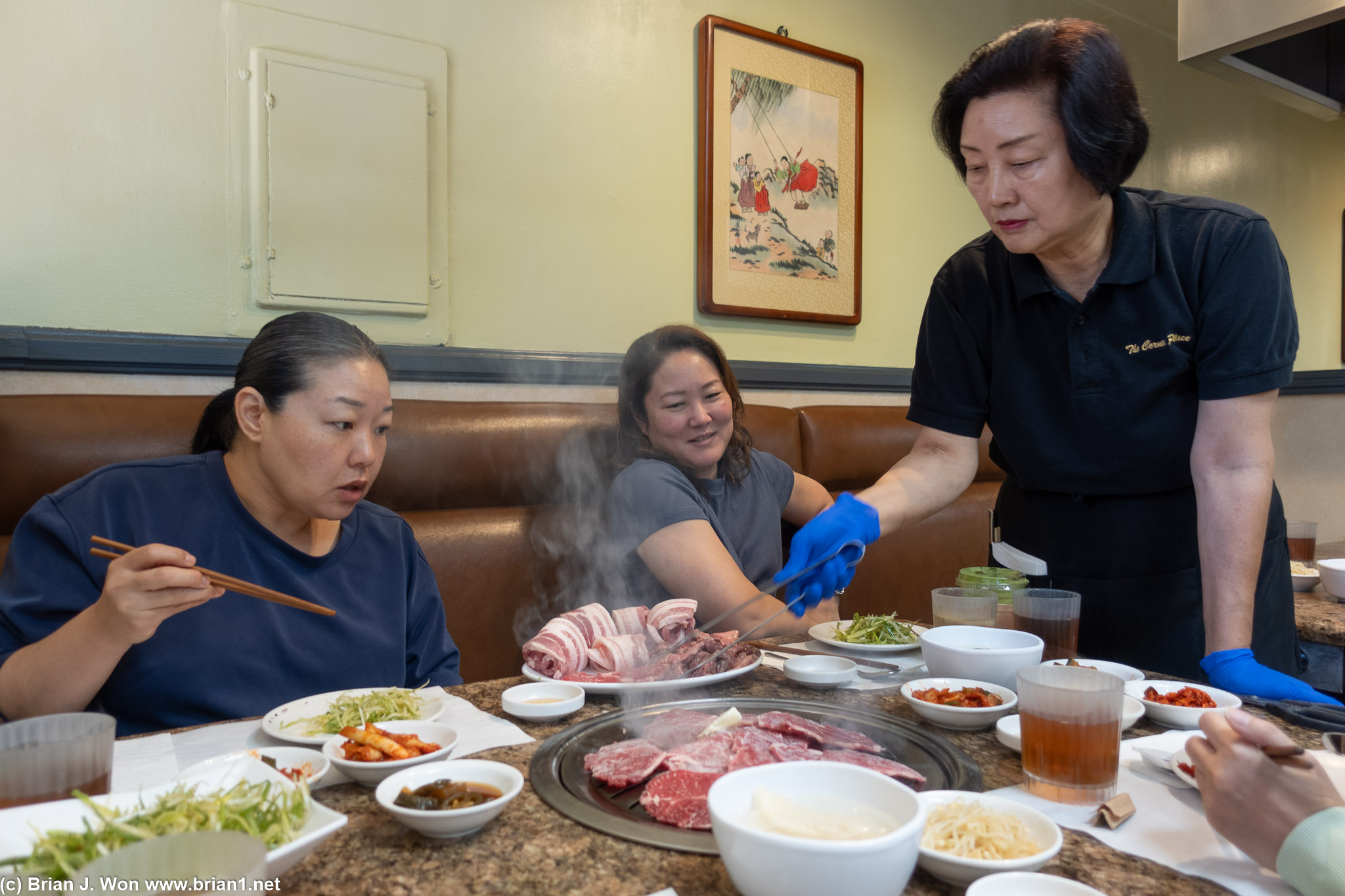 Brisket on the grill.