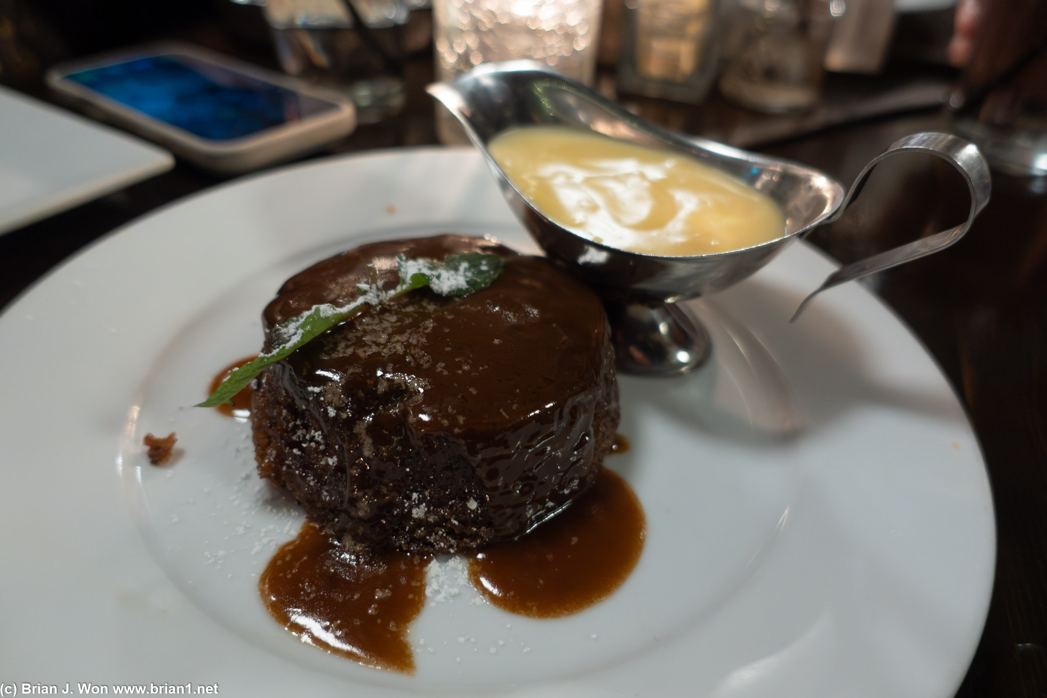 Sticky toffee pudding.